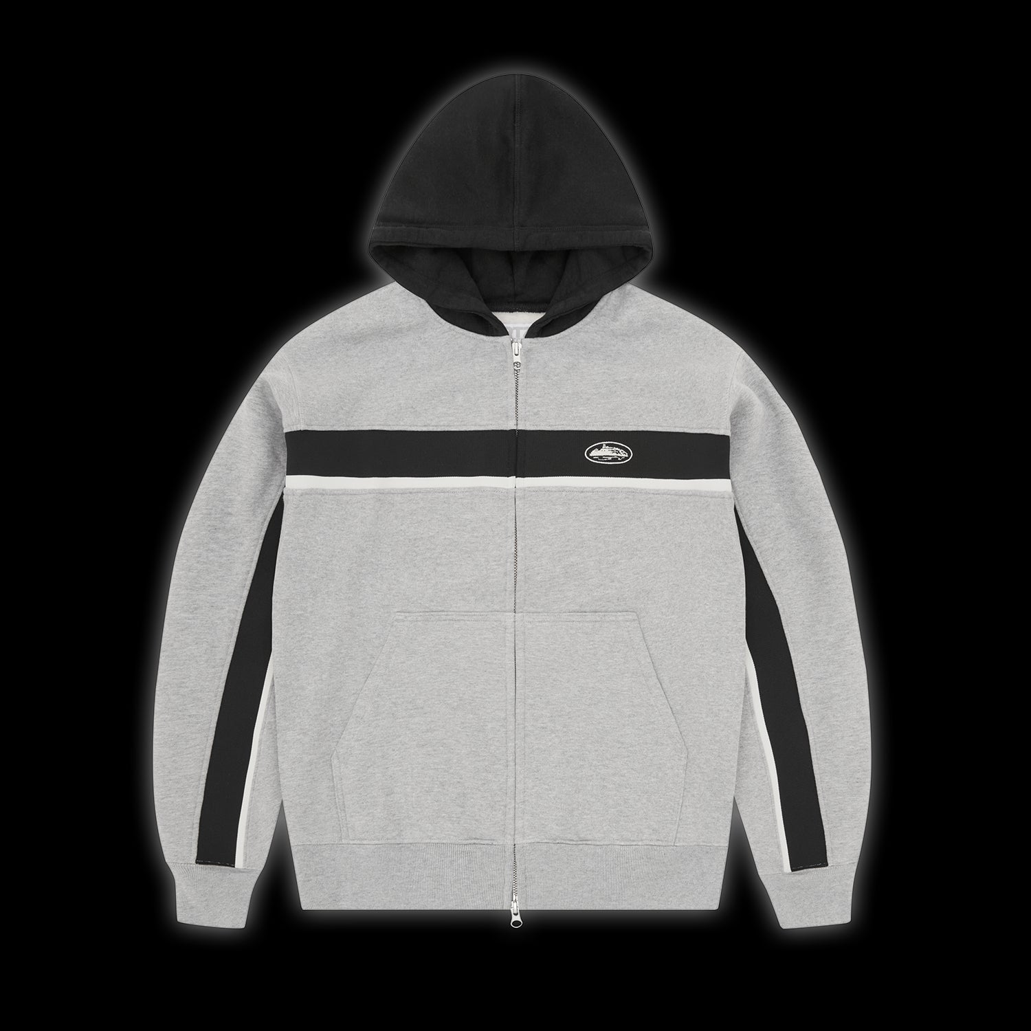Corteiz Ribbed Sporteiz Zip Hoodie Heather Grey