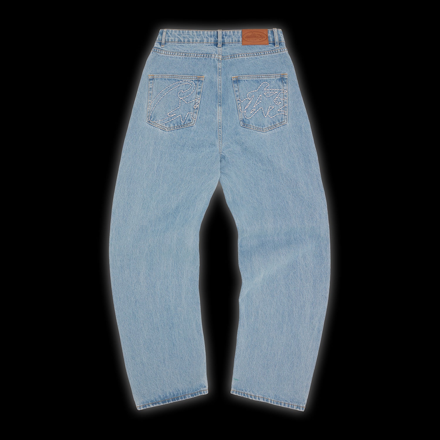 Corteiz AlLStarz Denim Baggy Jeans washed Blue