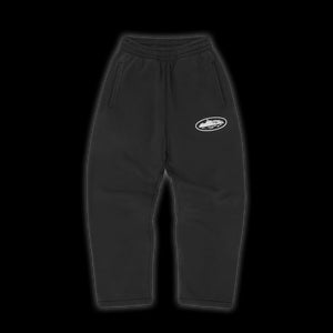 Corteiz Island Puff Print Open Hem Sweatpant Black