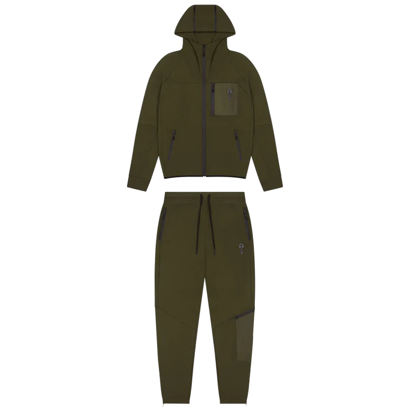 Trapstar Irongate T-Fleece Zip Tracksuit Olive