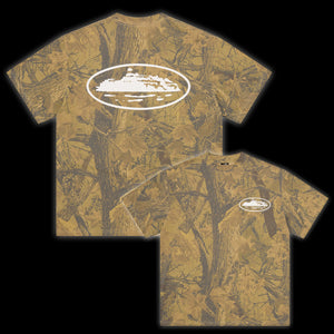 Corteiz Island Puff Print Tee forest Camo