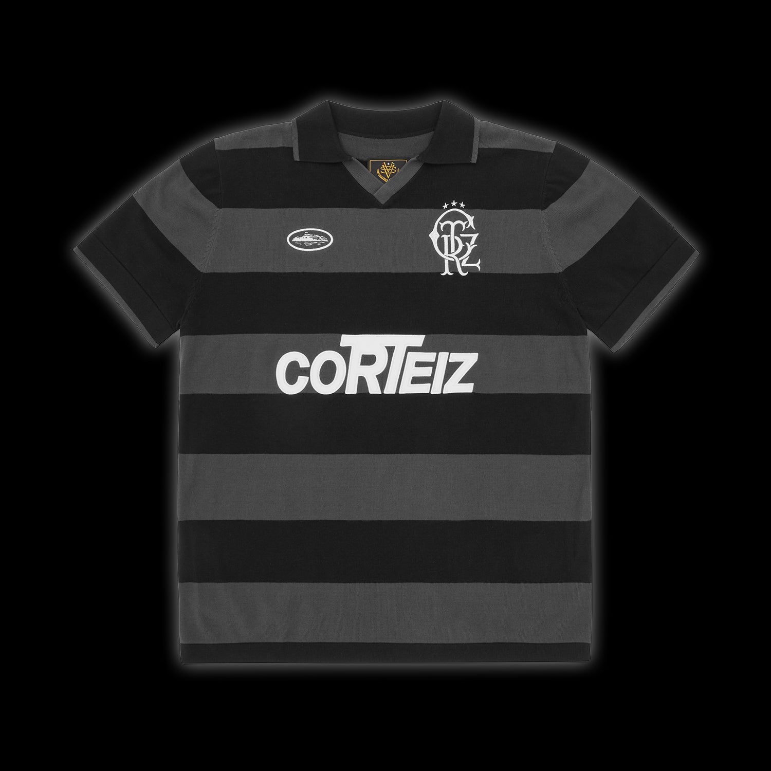Corteiz Striped Knit Jersey Black