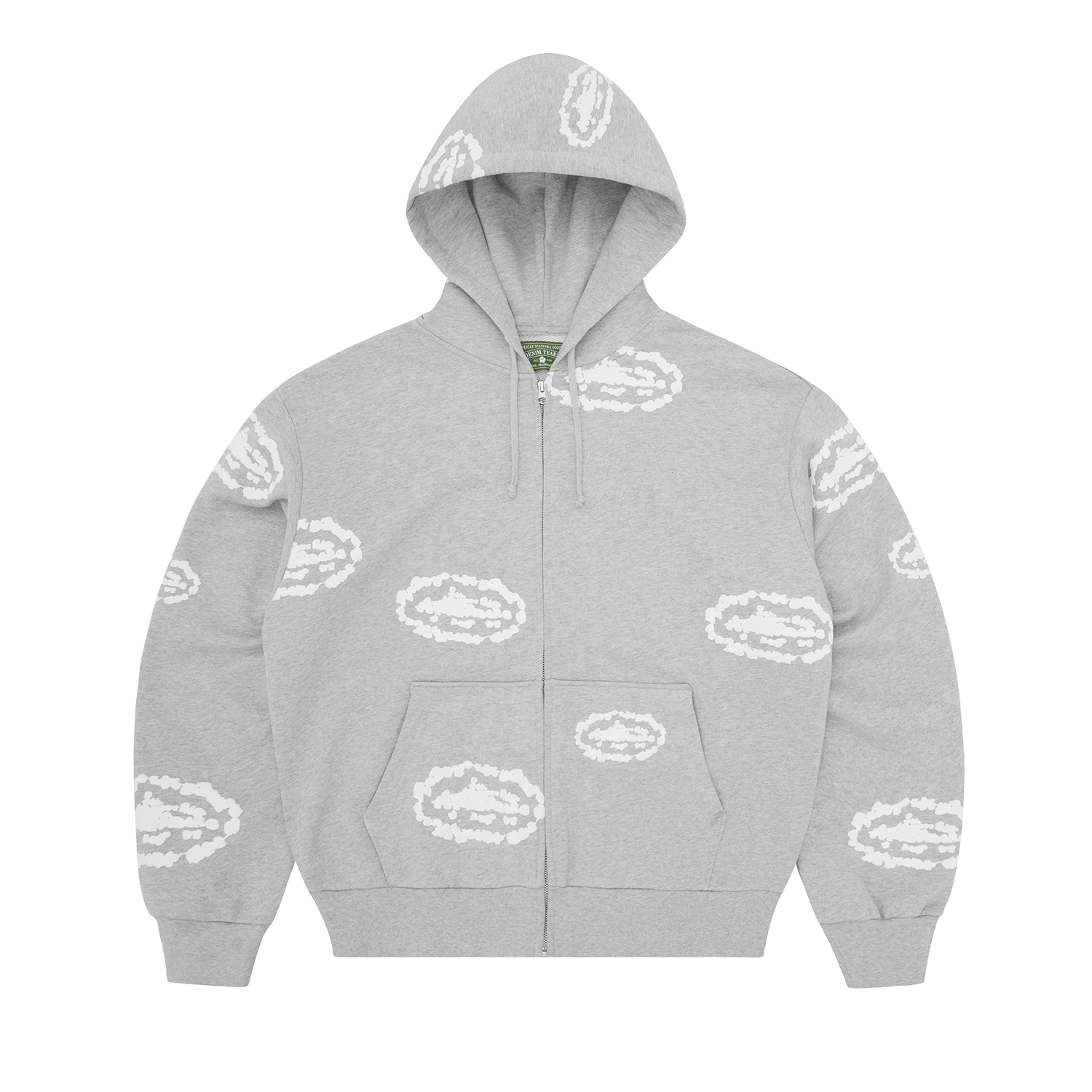 Corteiz x Denim Tears Island Wreath Zip Hoodie Heather Grey