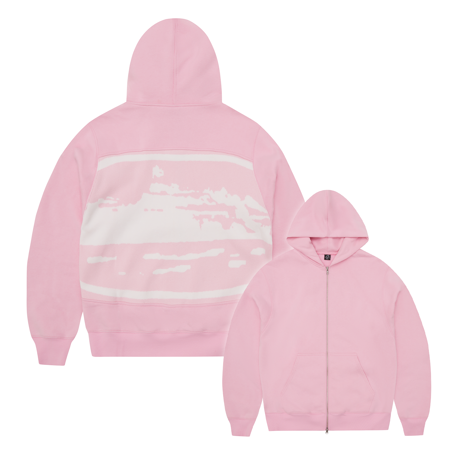 Corteiz Hybrid Jacquard Knit Alcatraz Zip Hoodie Pink