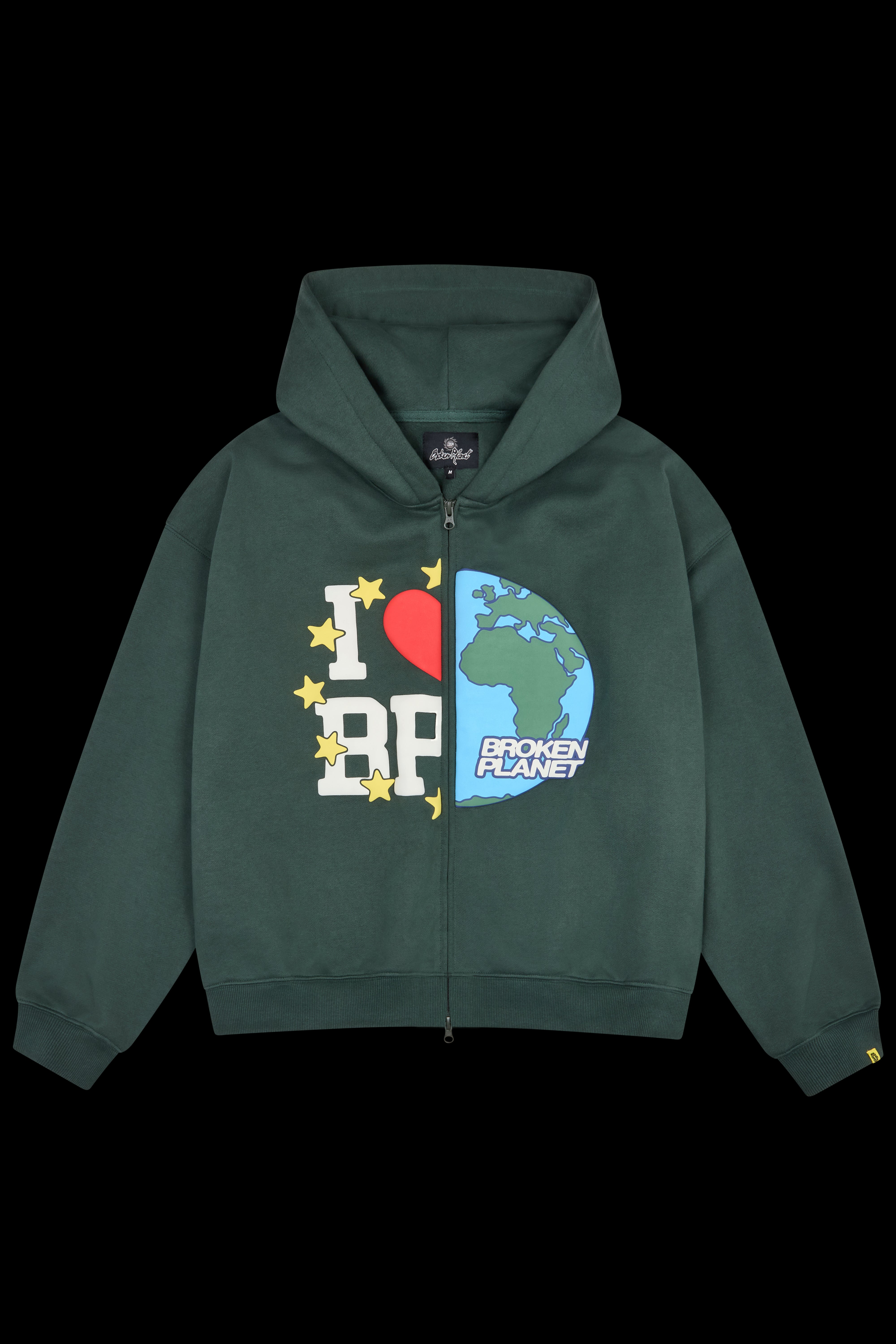 Broken Planet My Planet Zip-Up Hoodie Emerald Green