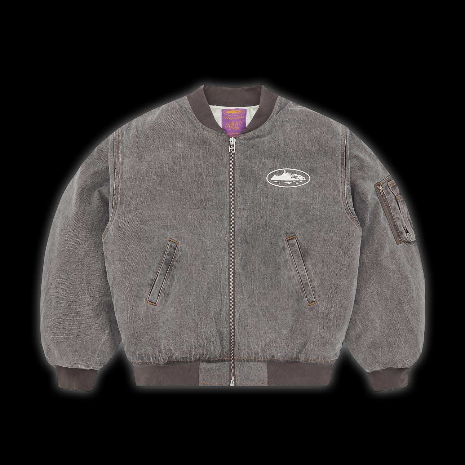 Corteiz Island Bomber Jacket Light Grey