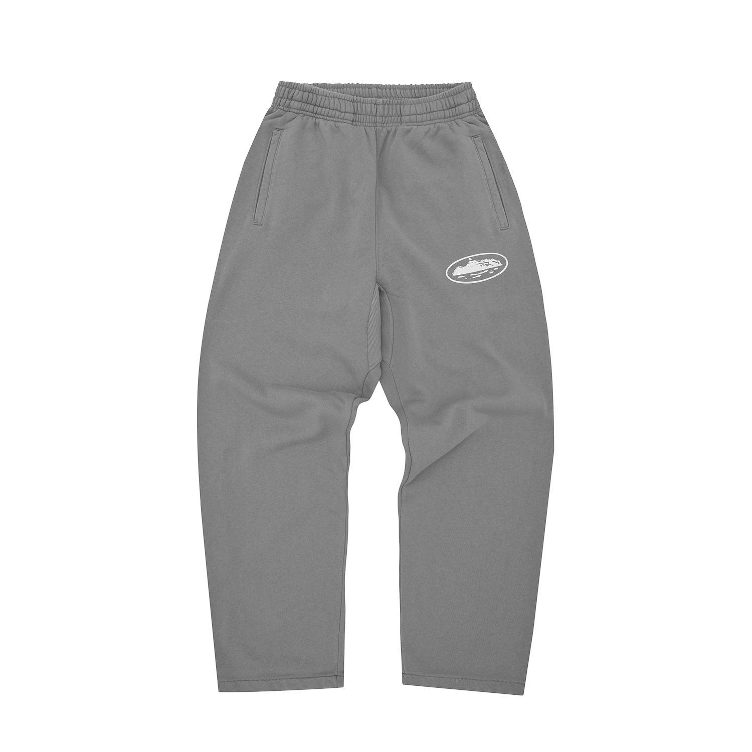 Corteiz Island Puff Print Open Hem Pant 'Gully Grey'
