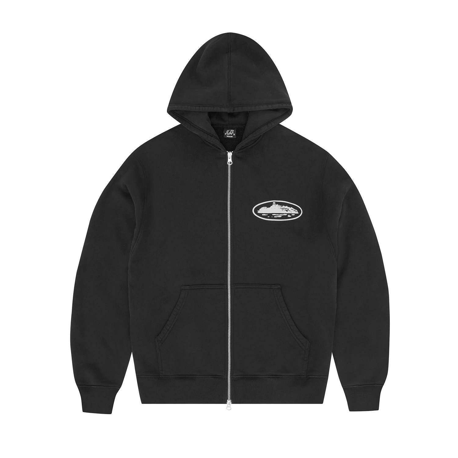 Corteiz Island Puff Print Zip Hoodie Black