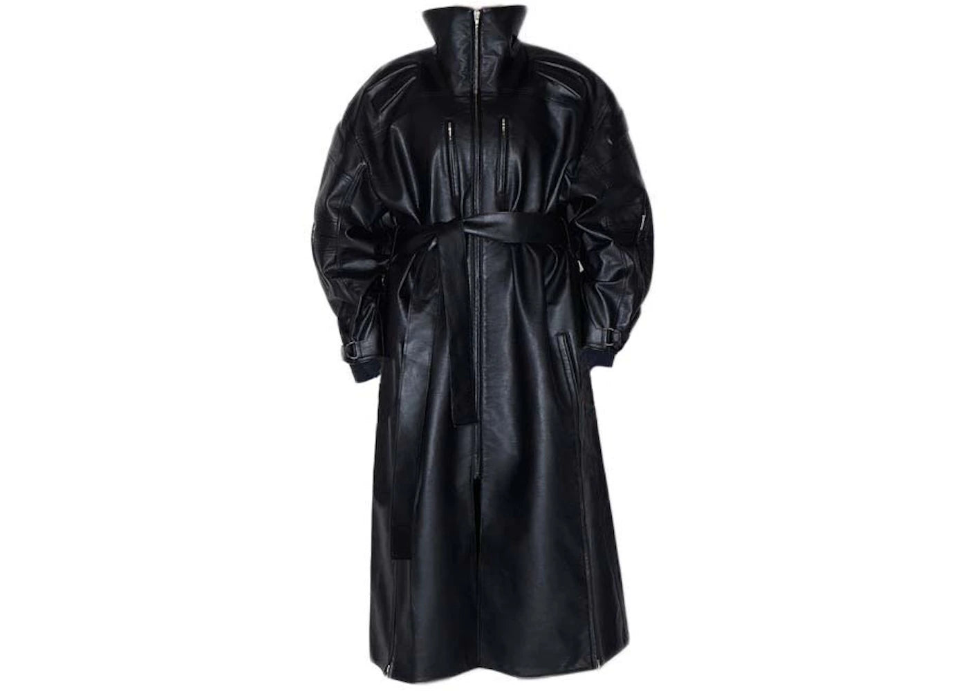 khy by Kylie Jenner Faux Leather Trench Black