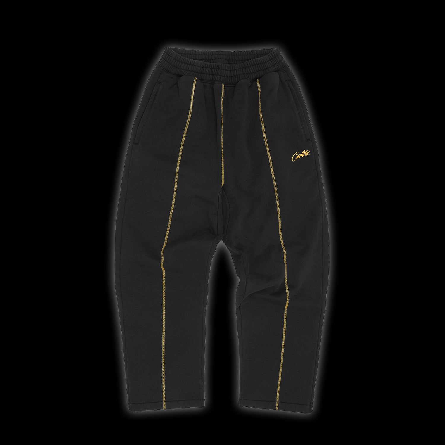 Corteiz HMP Open Hem Sweatpant Black / Yellow