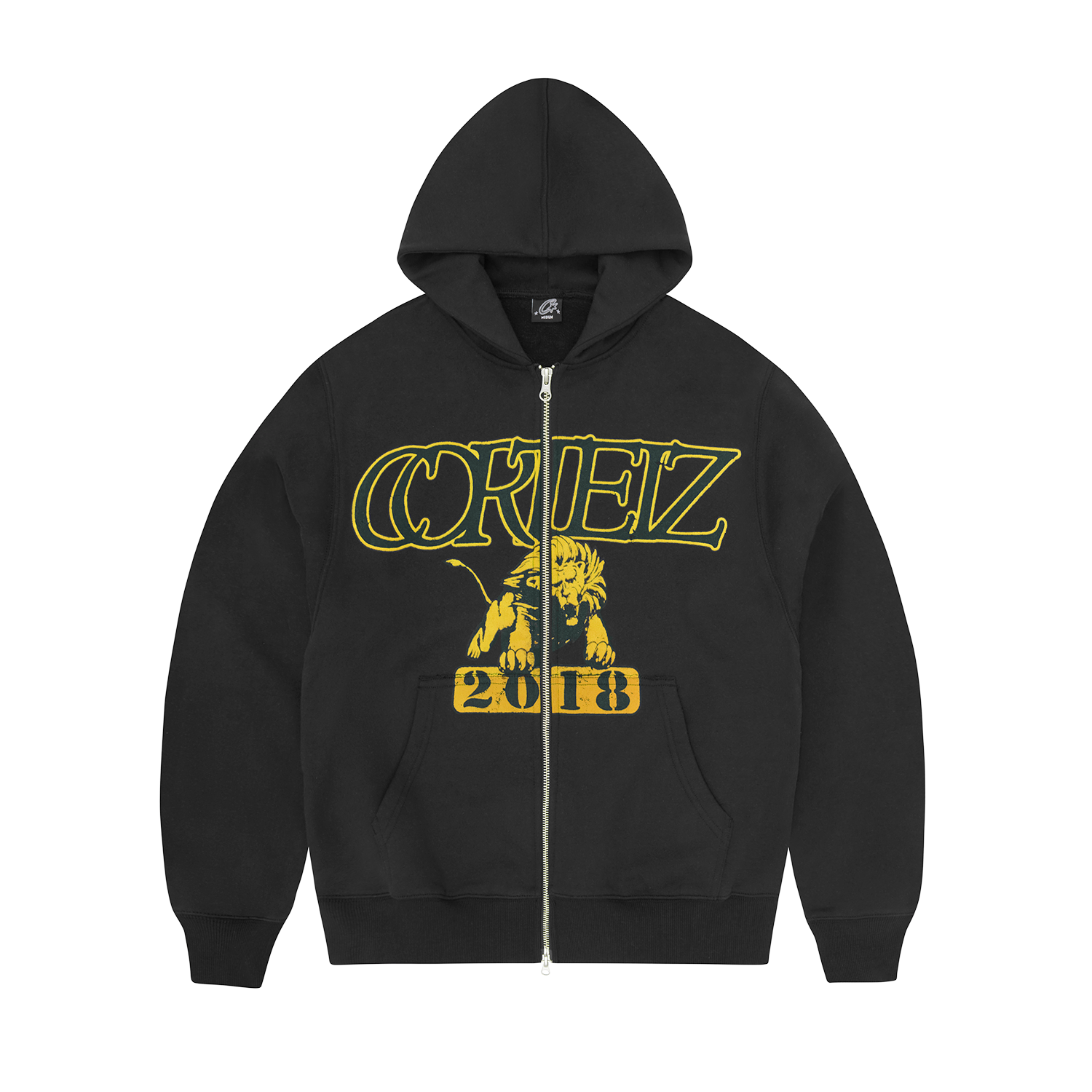 Corteiz Lion Varsity Zip Hoodie Black