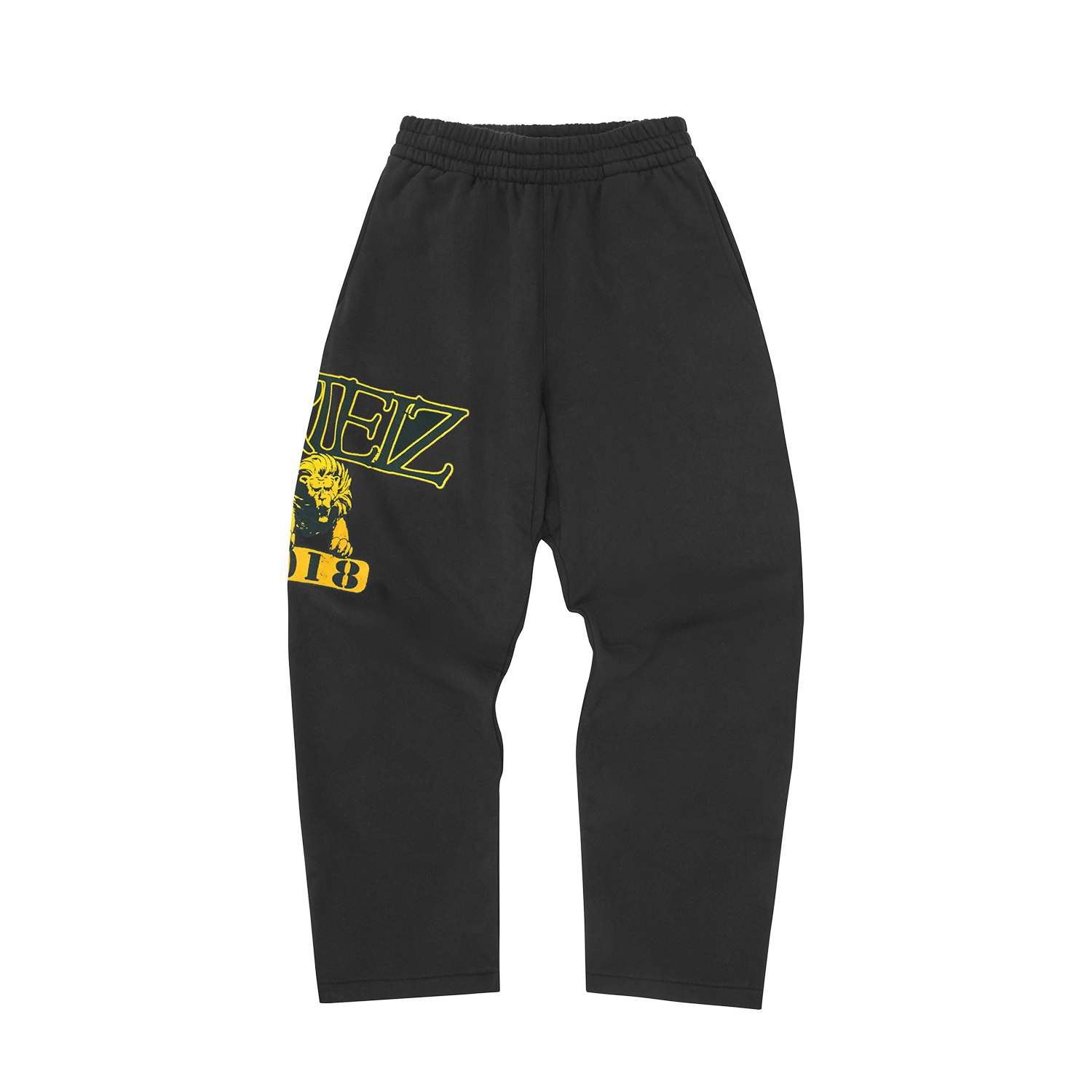 Corteiz Lion Varsity Open Hem Pant Black