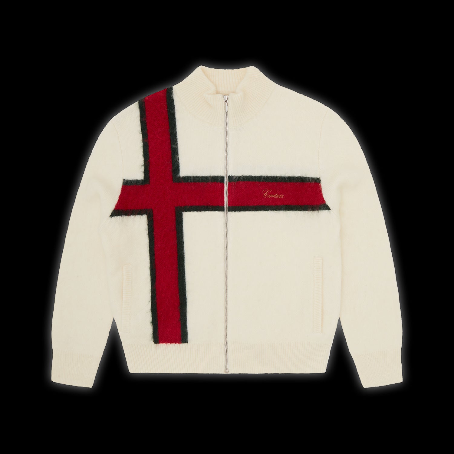 Corteiz Lux Knit Zip Up Cream