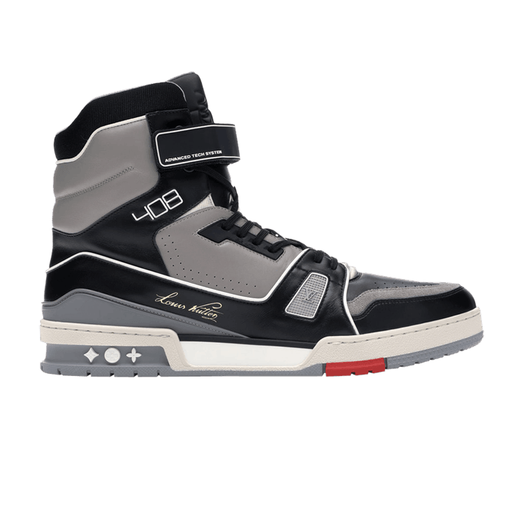 Louis Vuitton LV Trainer Sneaker Boot High Black Grey - Side Kicks