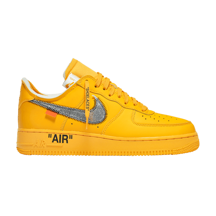 Nike Air Force 1 Low Off-White ICA University Gold - Side Kicks