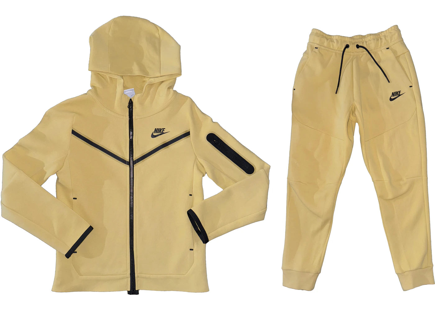 Nike Kids Tech Fleece Full Zip Hoodie & Joggers Set Yellow