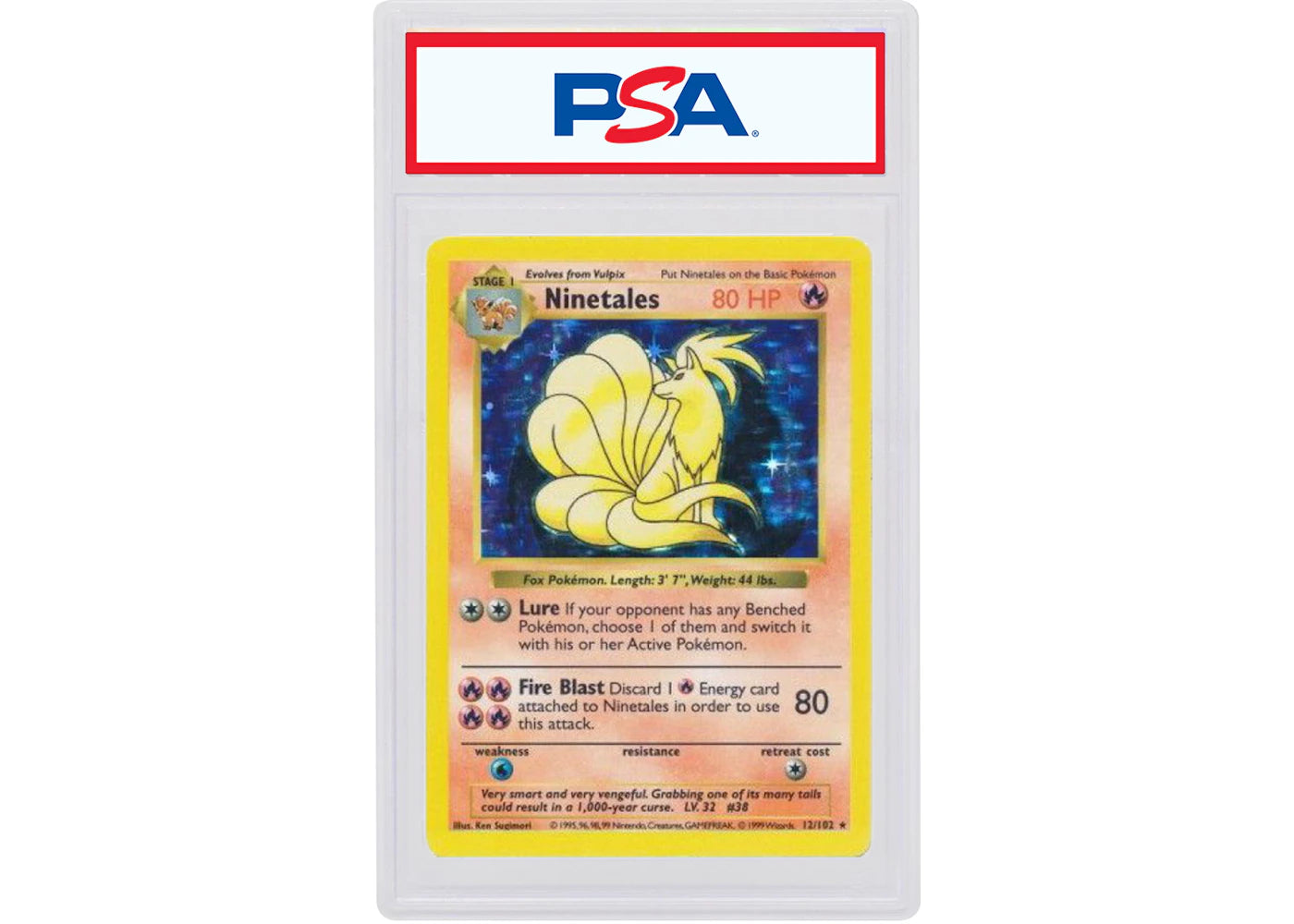 Ninetales-Holo 1999 Pokemon TCG Base Set Shadowless #12/102 (PSA or BGS Graded)