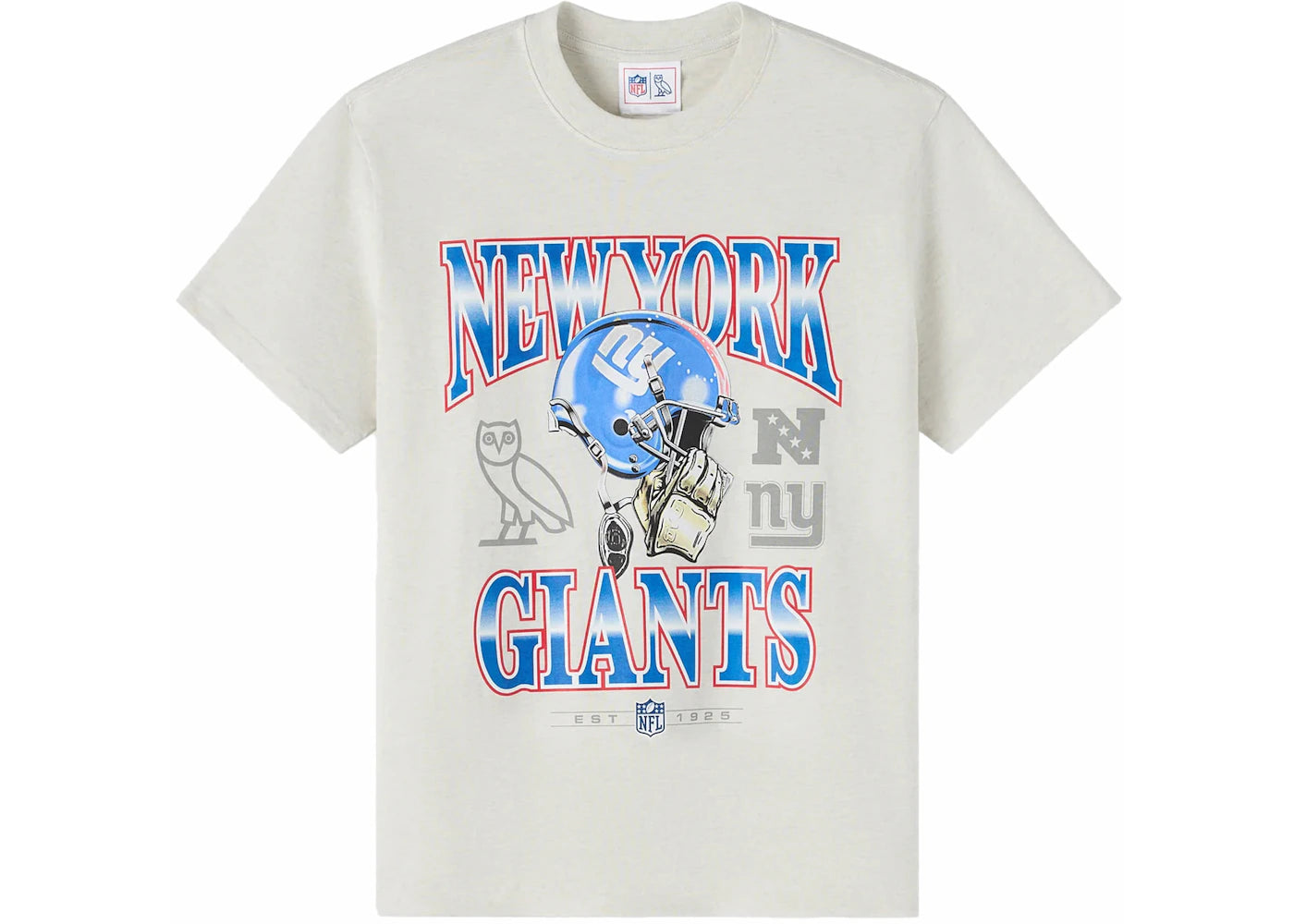 OVO x NFL New York Giants Graphic Team T-Shirt Ash Heather Grey