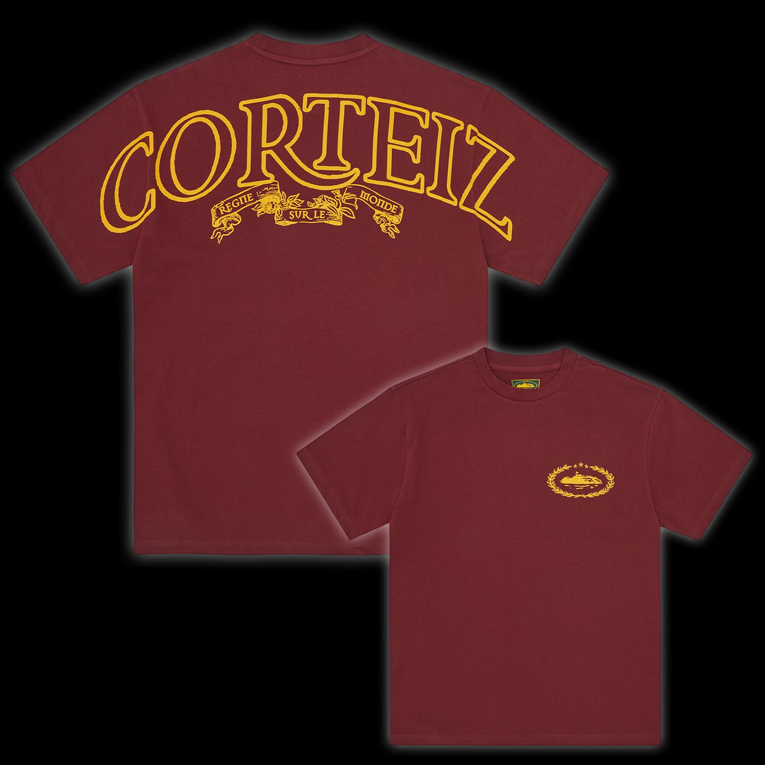 Corteiz Royale Heavyweight Tee Burgundy