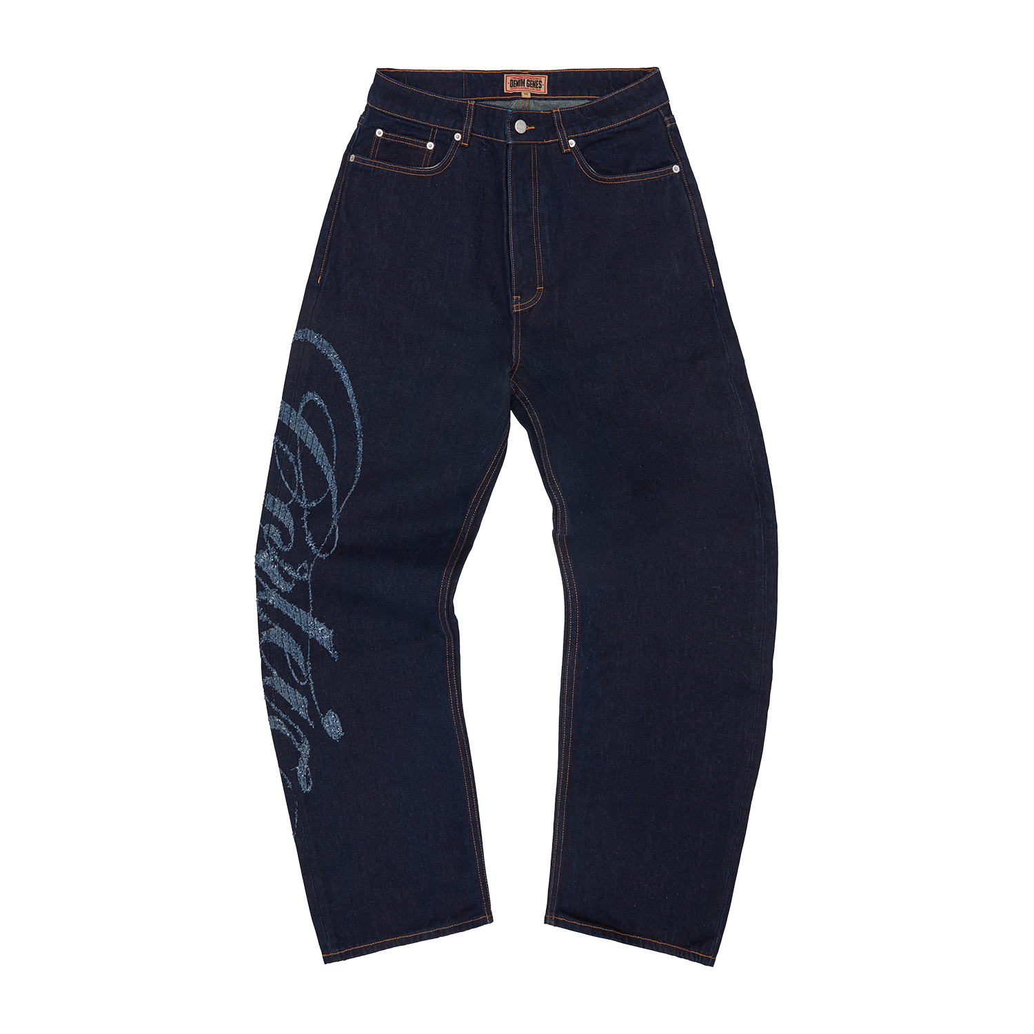 Corteiz Frayed Denim Baggy Jeans Indigo