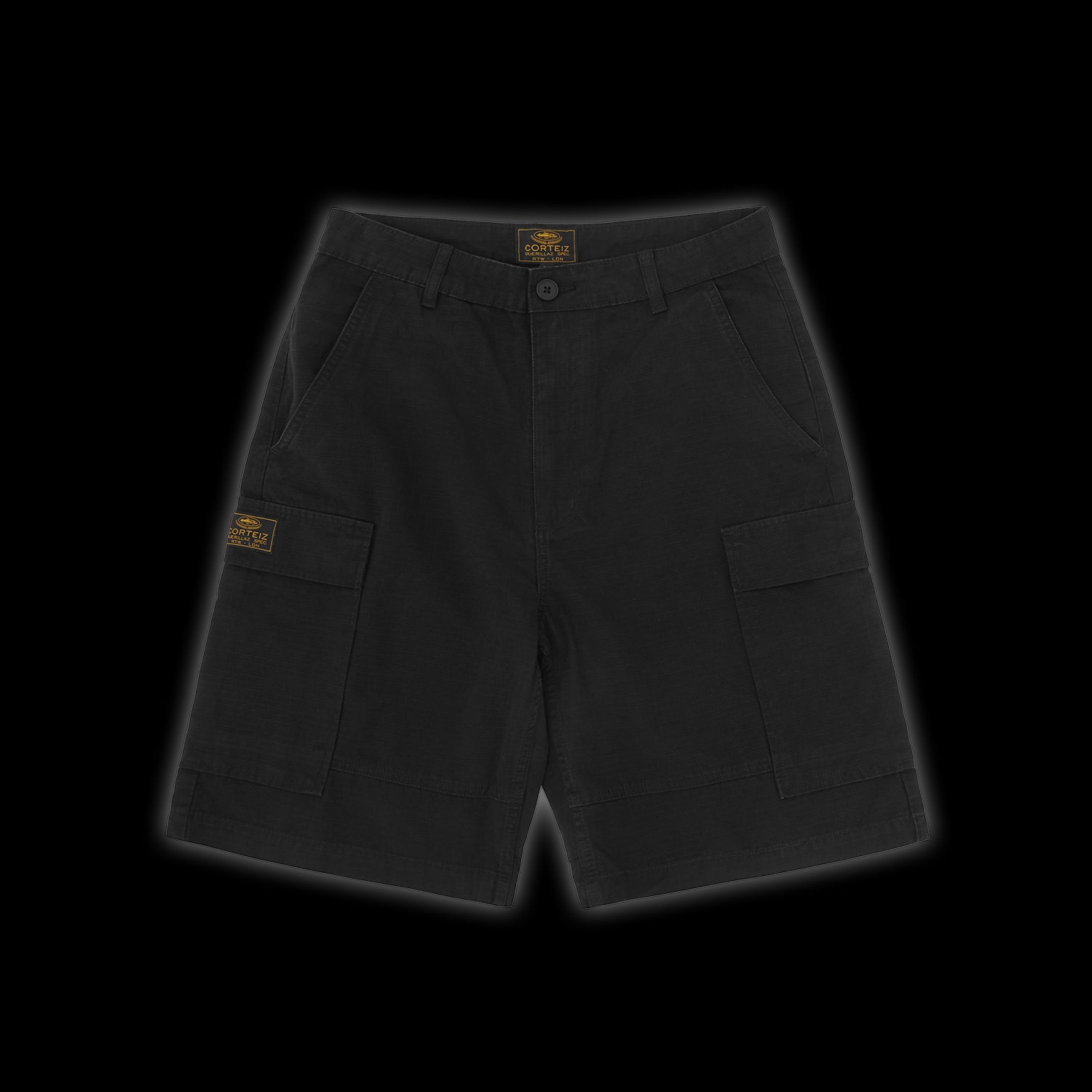 Corteiz Guerillaz Cargo Short Black