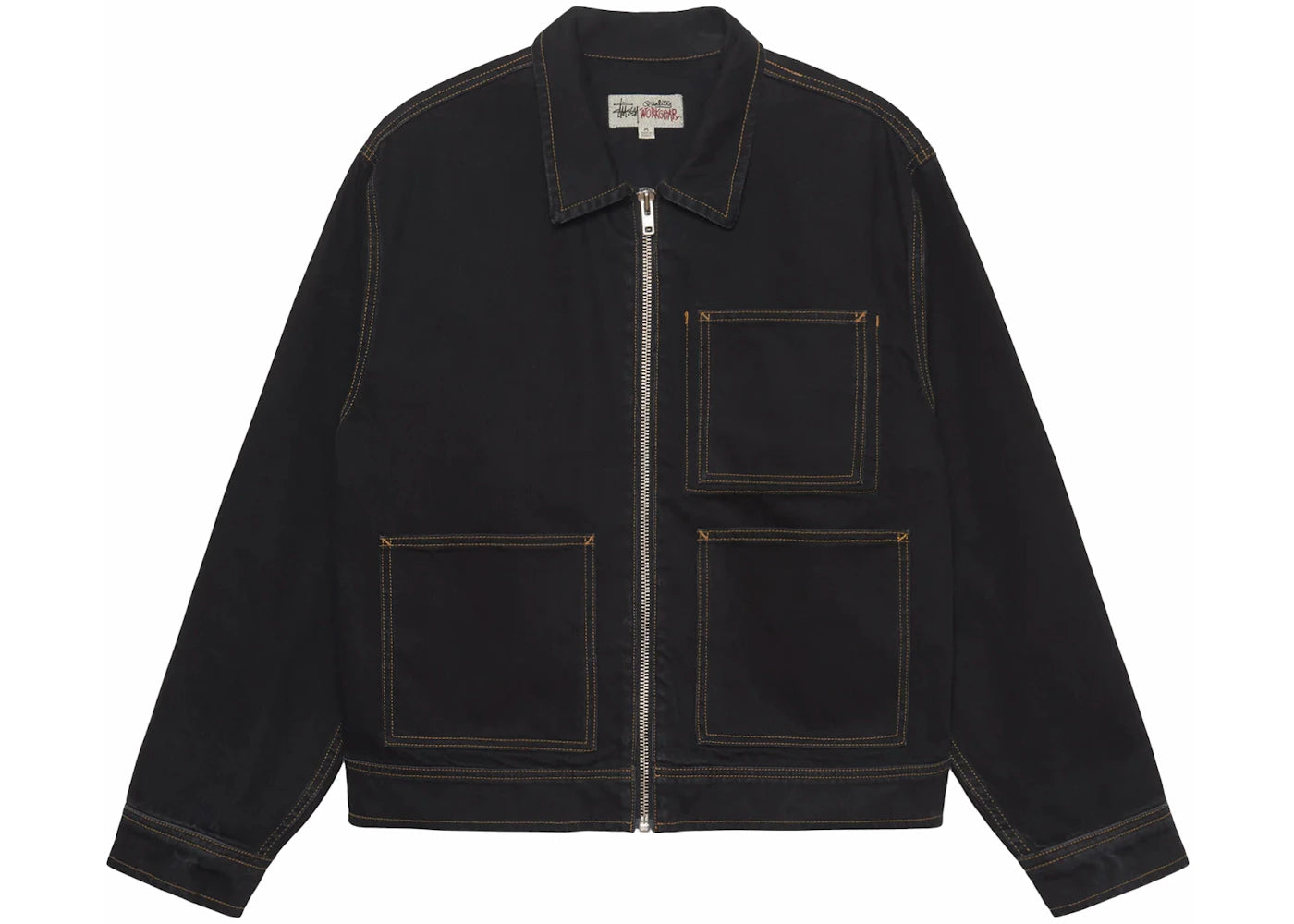 Stussy Denim Zip Work Jacket Black
