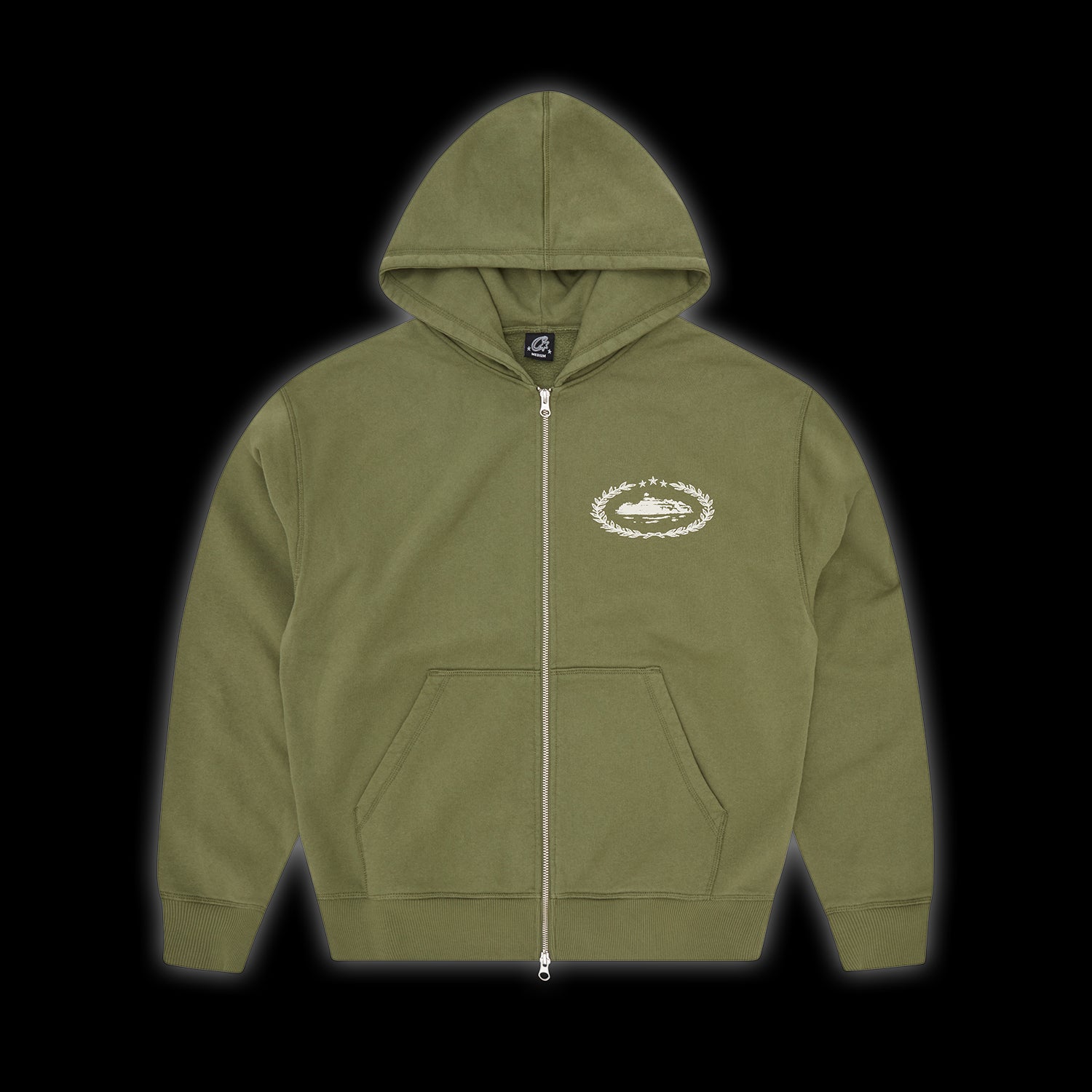 Corteiz Superior Royale Zip Hoodie - olive