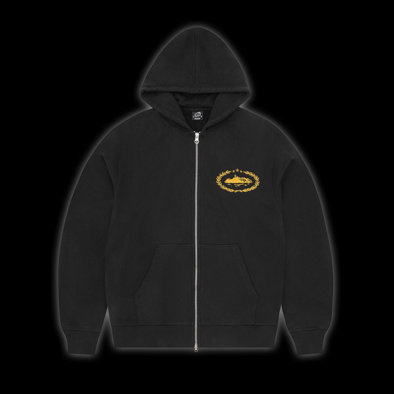 Corteiz Superior Royale Zip Hoodie Black / Yellow
