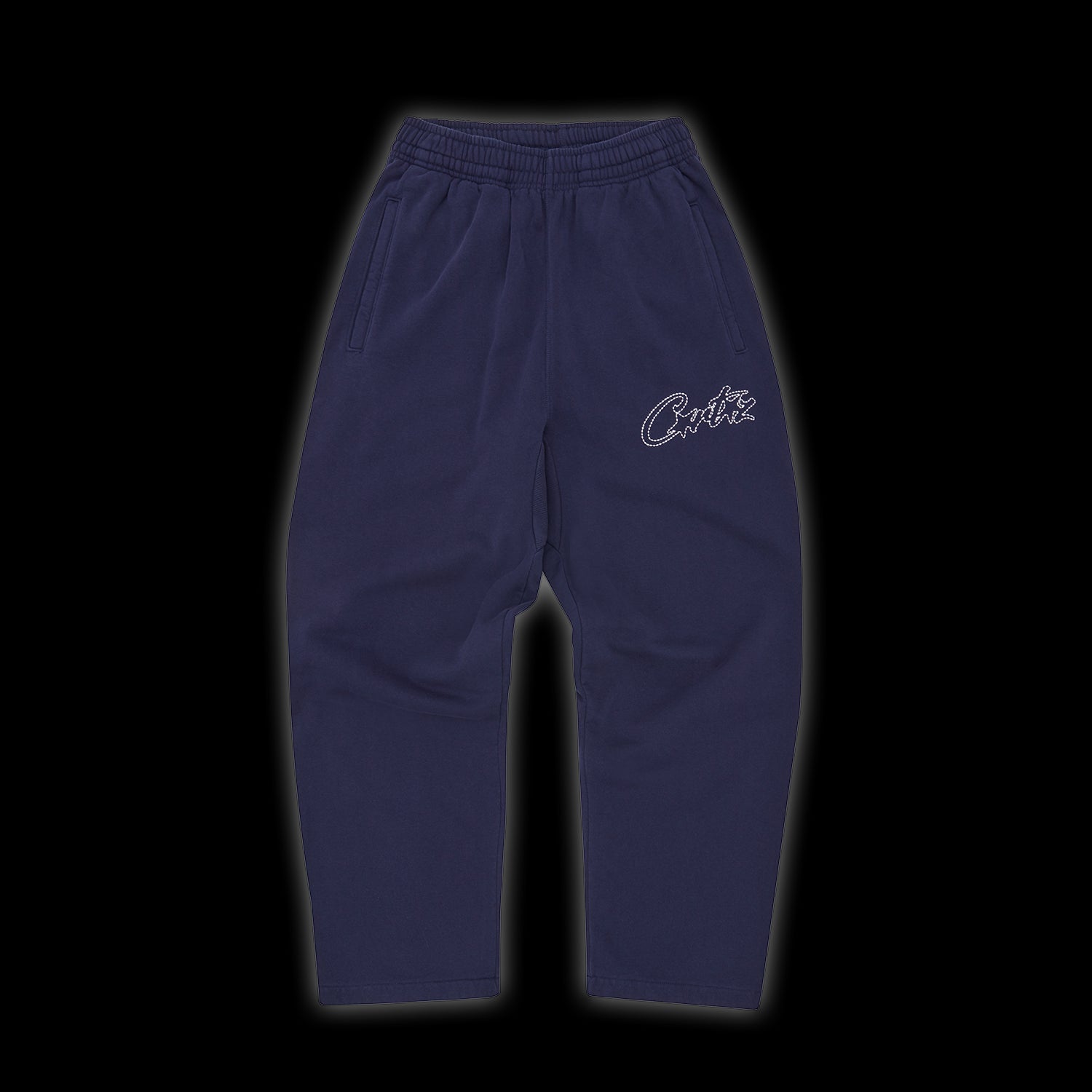 Corteiz Thick Stitch AlLStarz Open Hem Pant Navy