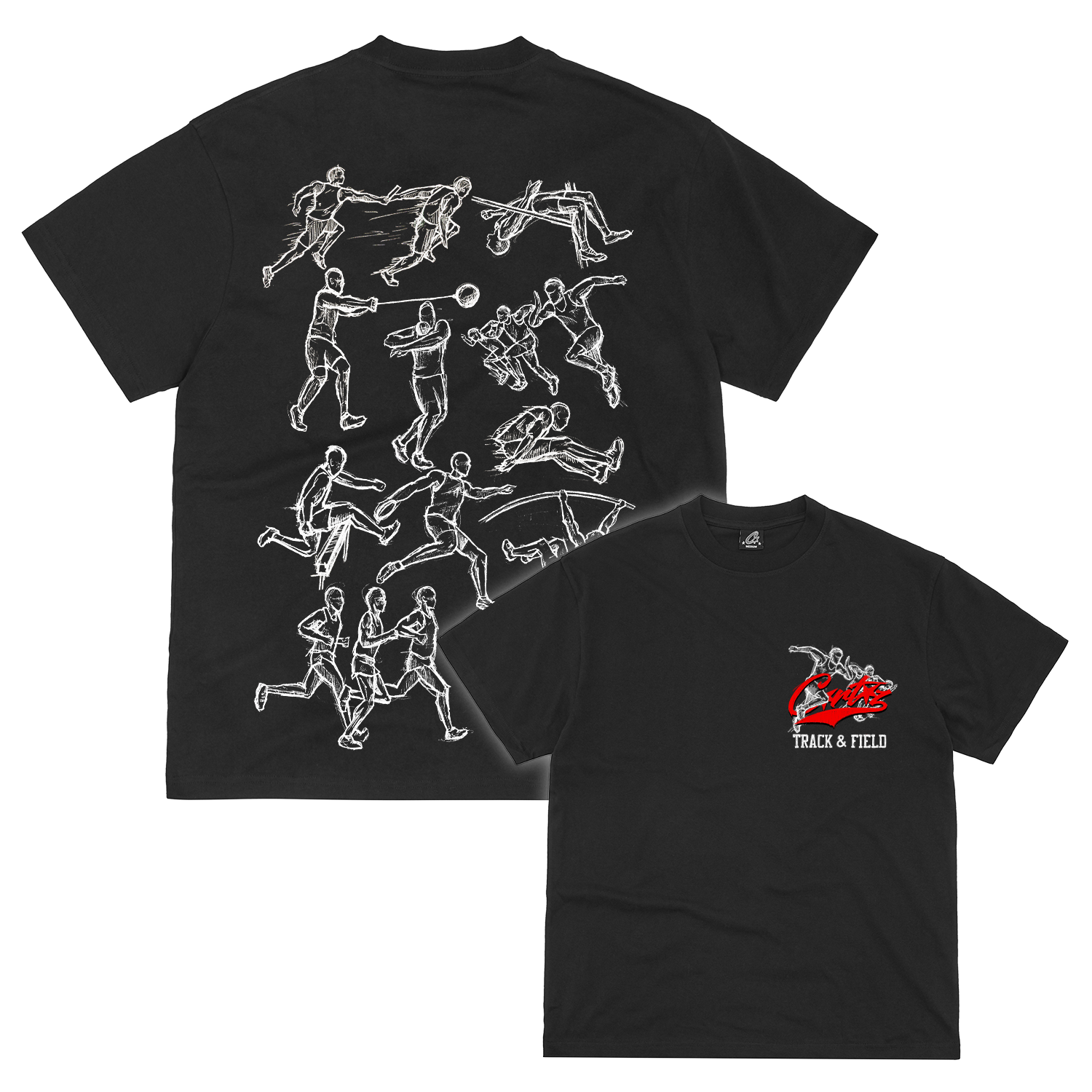 Corteiz Track And Field Tee Black