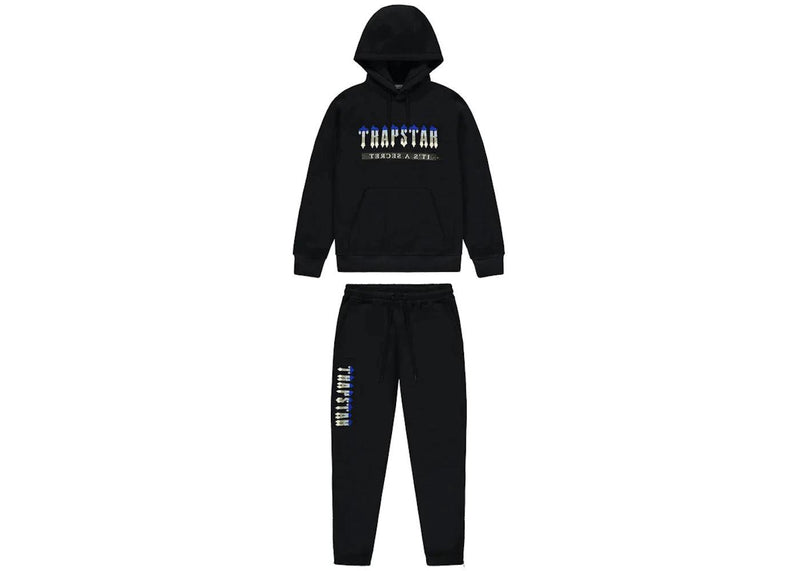 Trapstar Chenille Decoded 2.0 Hooded Tracksuit Black Ice Edition - Side Kicks