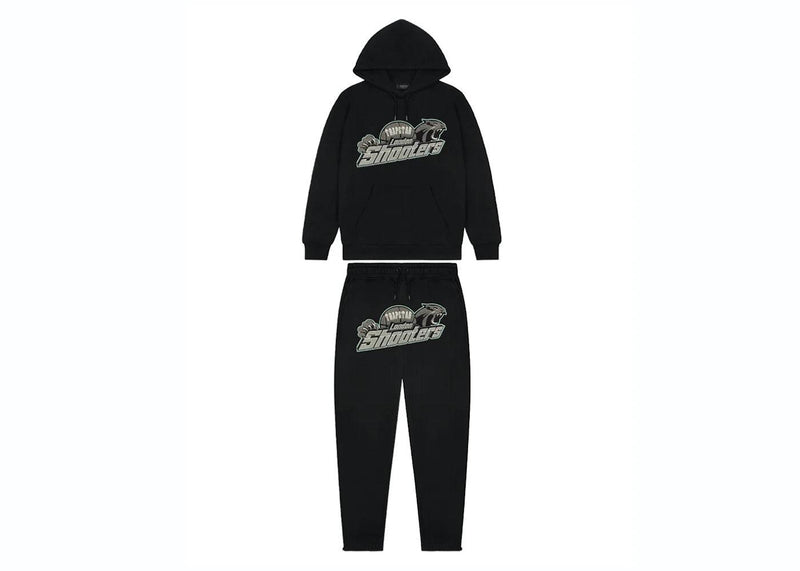 Trapstar Shooters Hoodie Tracksuit Black/Teal - Side Kicks