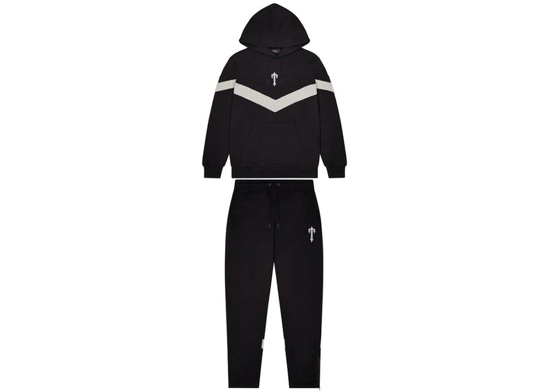 Trapstar V Stripe Hoodie Tracksuit Black/Grey - Side Kicks