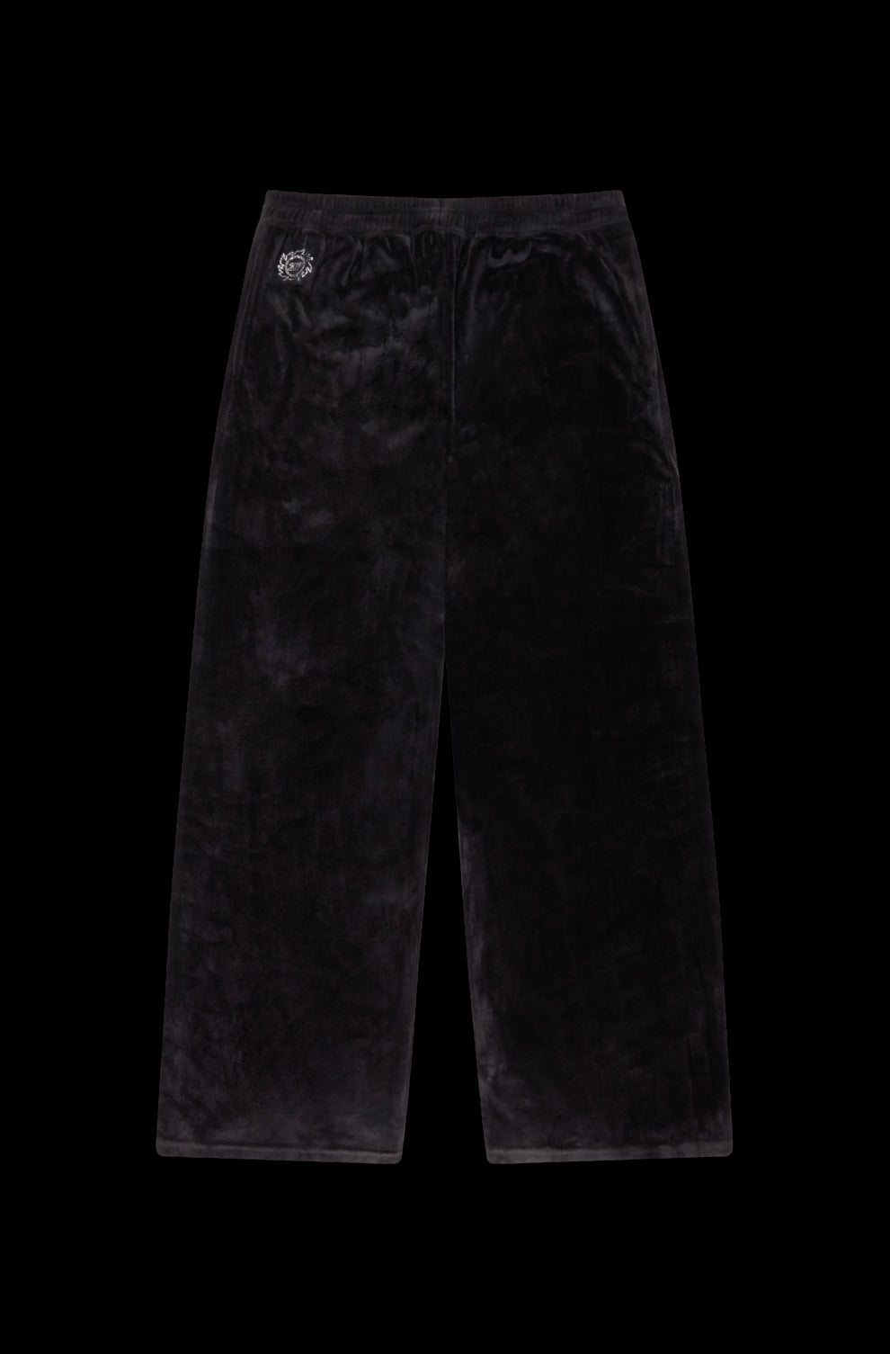 Broken Planet Star Girl Velour Track Pants Midnight Black