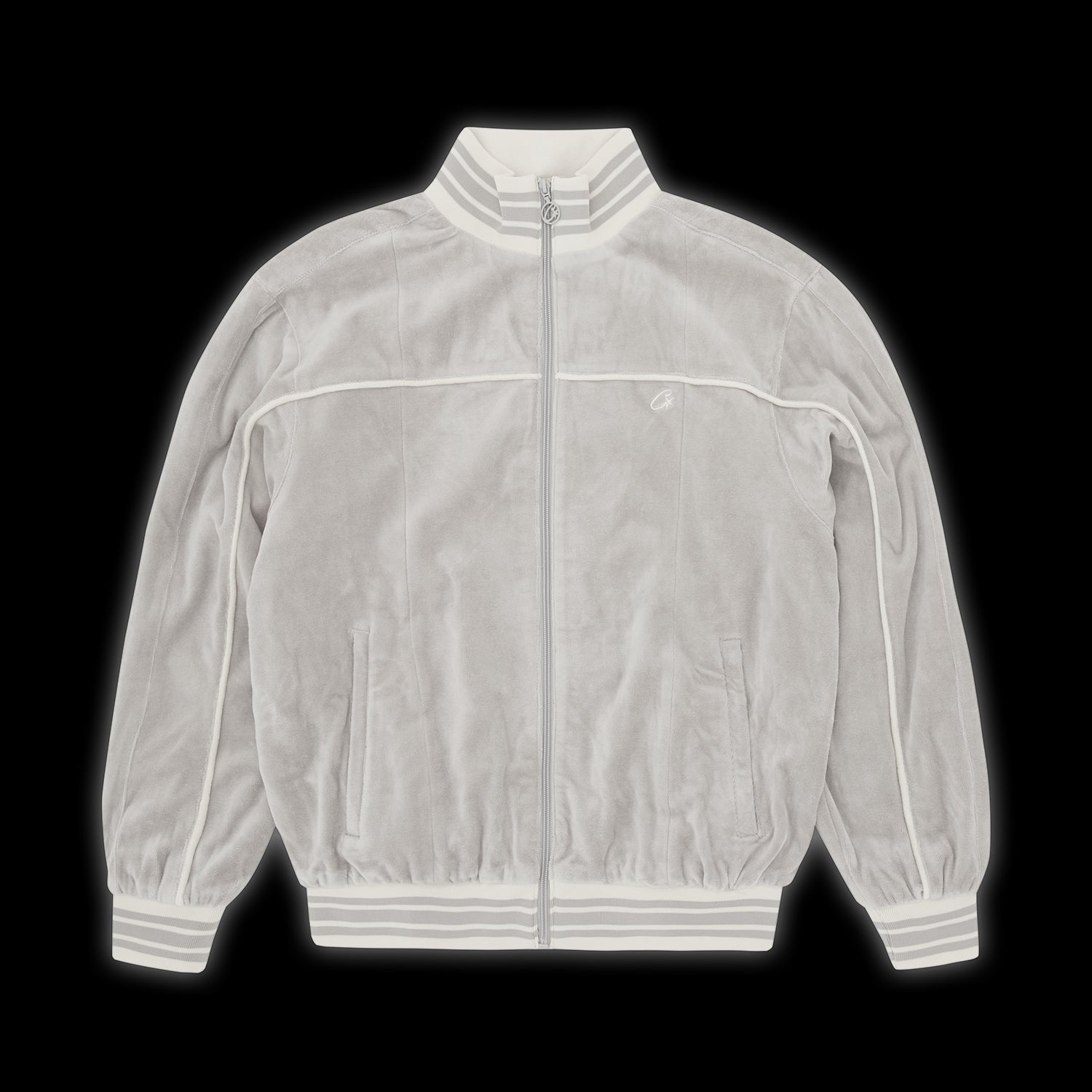 Corteiz VVS Uptown Velour Track Jacket grey