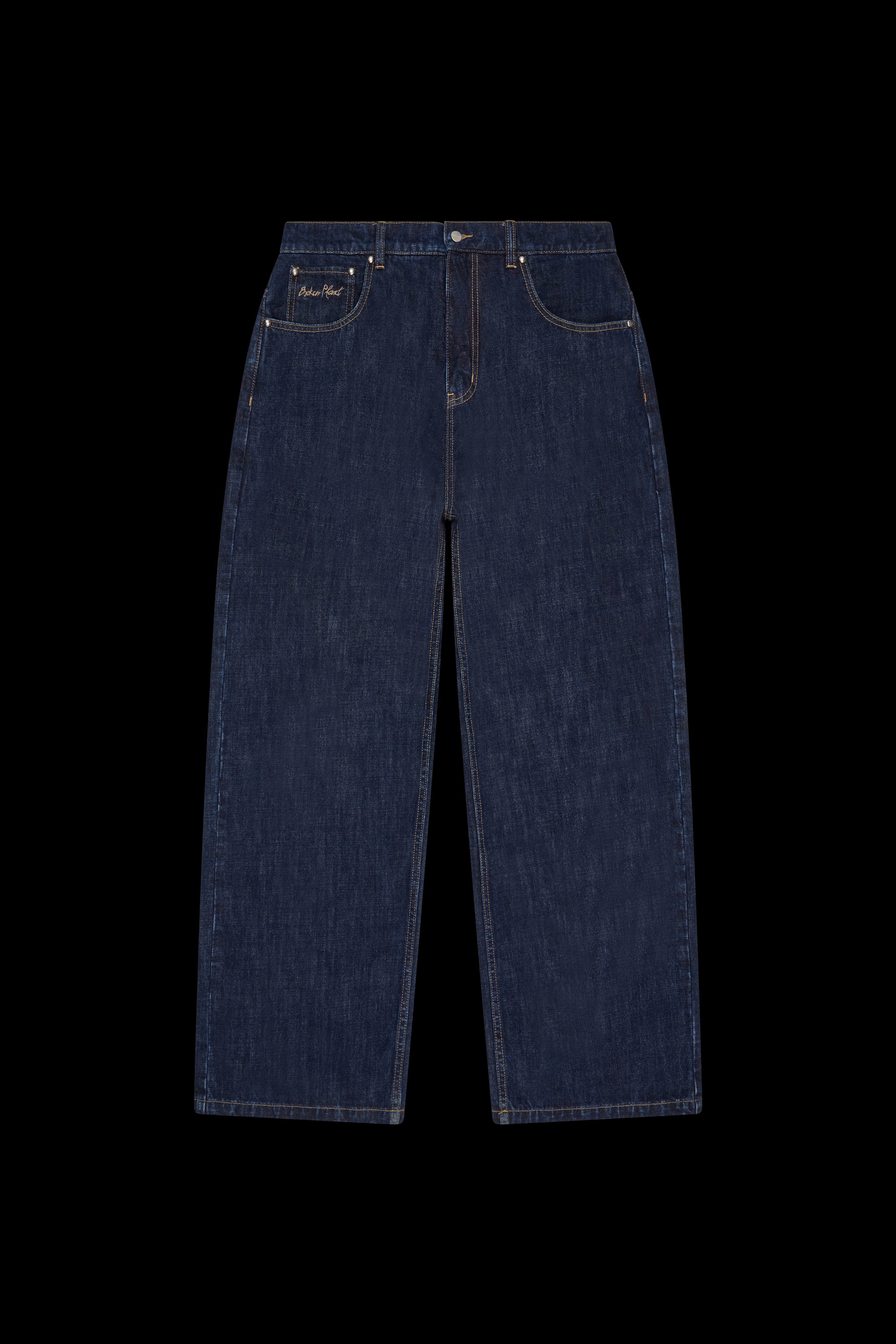 Broken Planet Wide-Leg Denim Jeans Indigo Blue