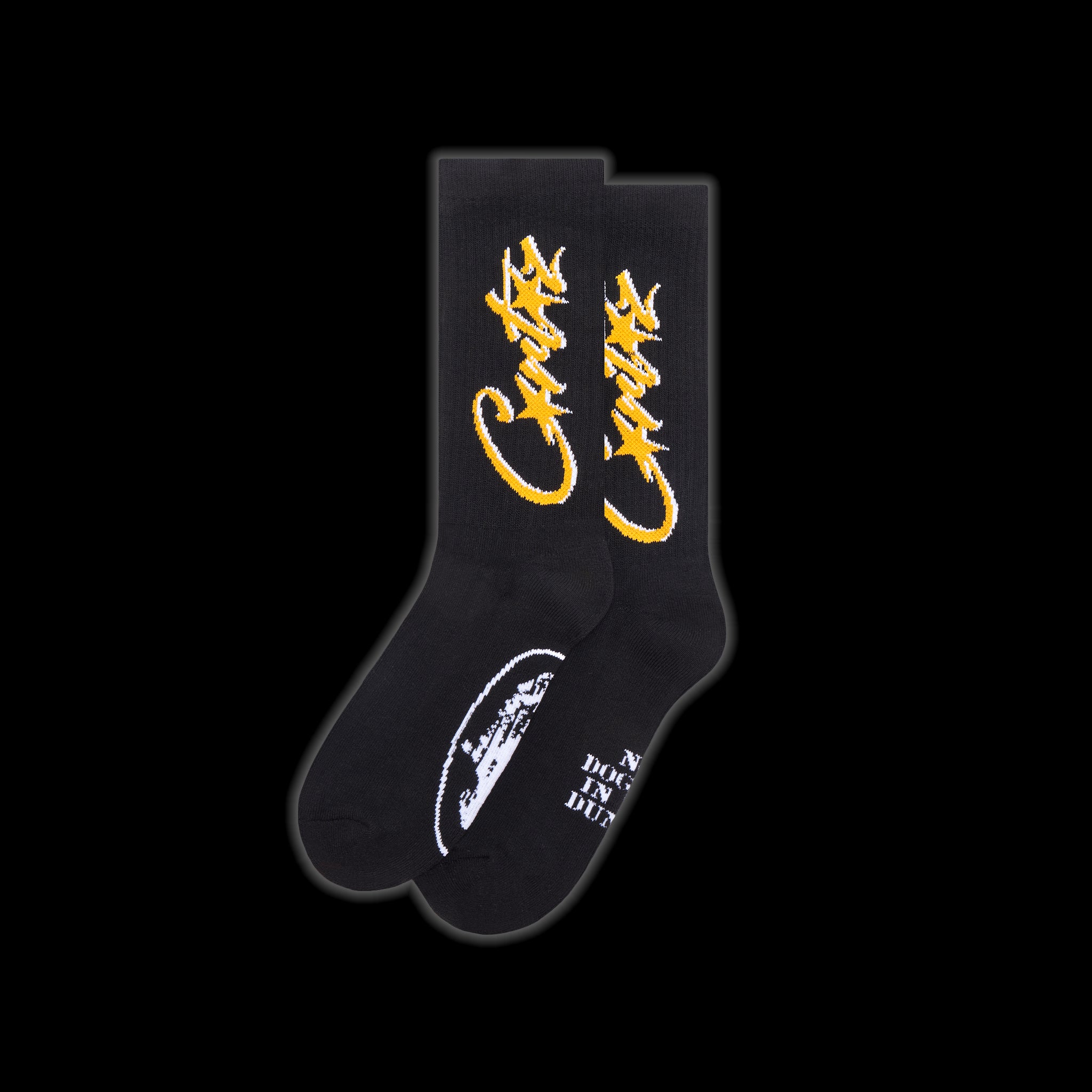 Corteiz Allstarz Socks Black & Yellow