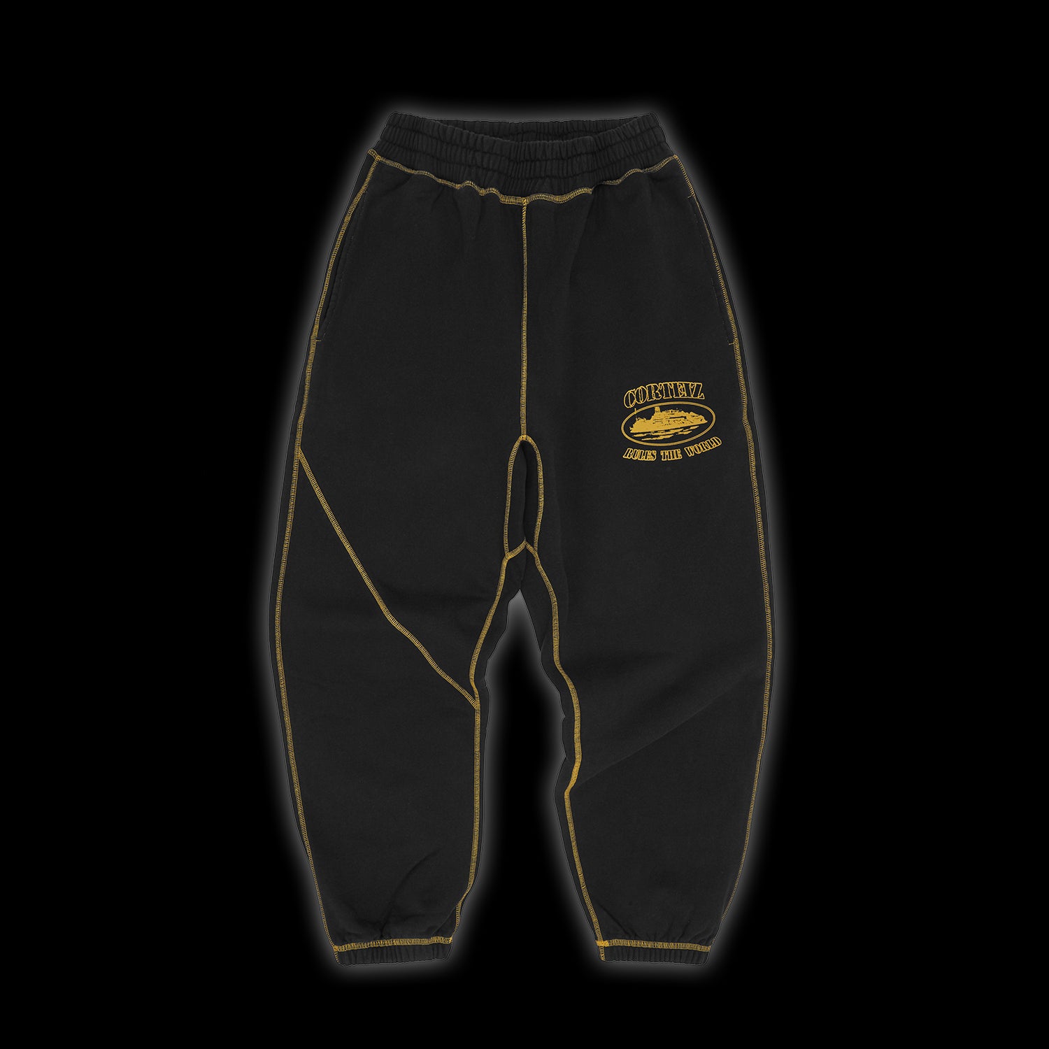 Corteiz Alcatraz Contrast Sweatpant Black / Yellow